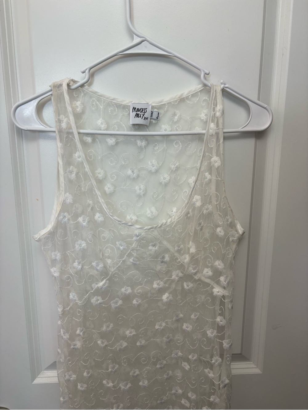 Princess Polly white Sheer Floral dress